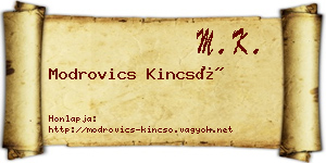 Modrovics Kincső névjegykártya